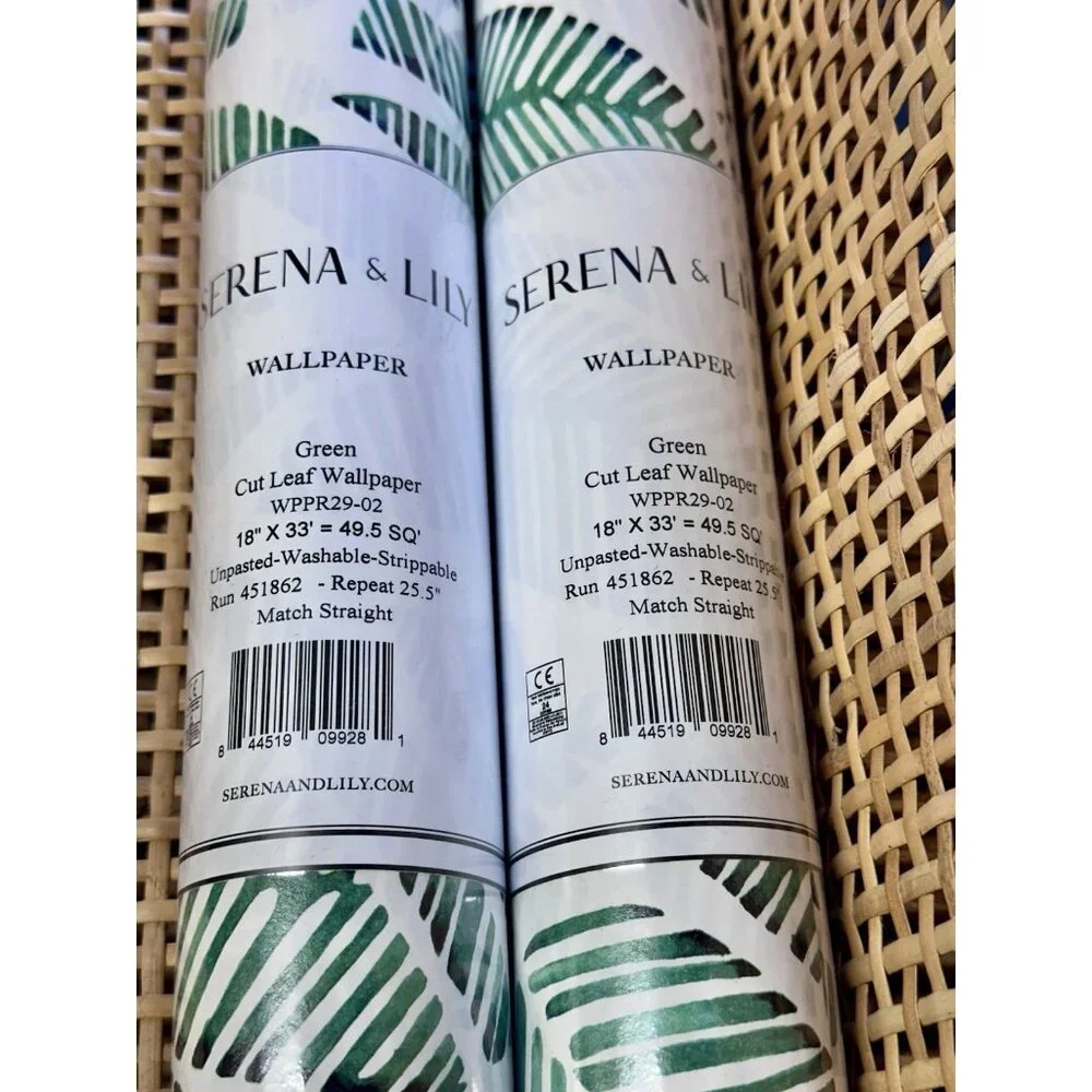 NEW Serena & Lily Fallbrook/Cut Leaf Wallpaper-Green
